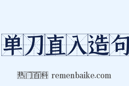 单刀直入造句是什么意思的图片